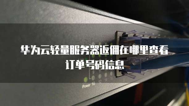 华为云轻量服务器返佣在哪里查看订单号码信息