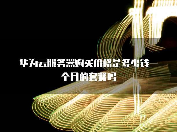 华为云服务器购买价格是多少钱一个月的套餐吗