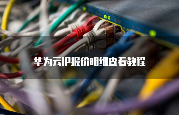 华为云IP报价明细查看教程