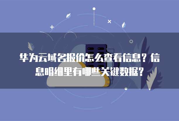 华为云域名报价怎么查看信息？信息明细里有哪些关键数据？