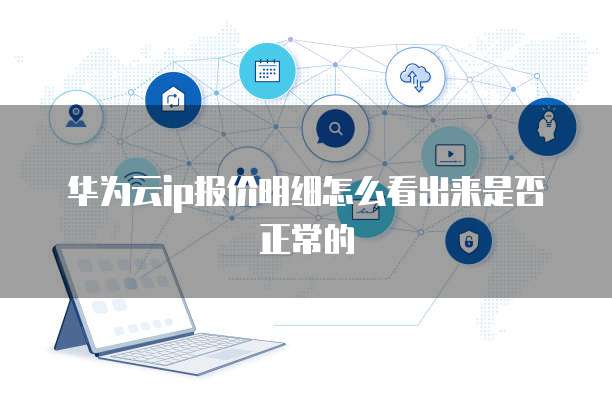 华为云ip报价明细怎么看出来是否正常的