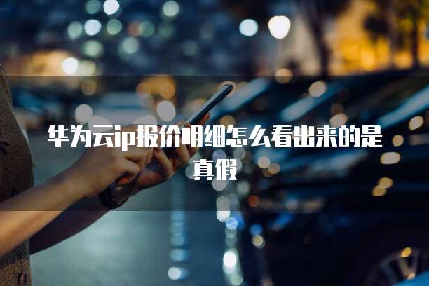 华为云ip报价明细怎么看出来的是真假