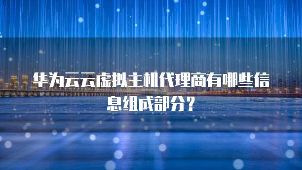 华为云云虚拟主机代理商有哪些信息组成部分?