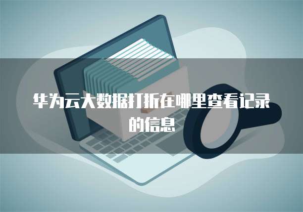 华为云大数据打折在哪里查看记录的信息