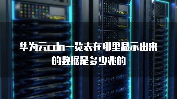 华为云cdn一览表在哪里显示出来的数据是多少兆的