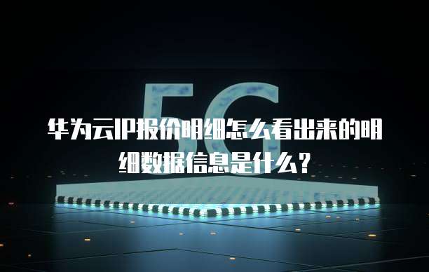 华为云IP报价明细怎么看出来的明细数据信息是什么?