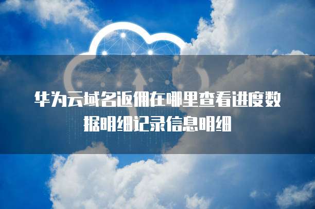 华为云域名返佣在哪里查看进度数据明细记录信息明细