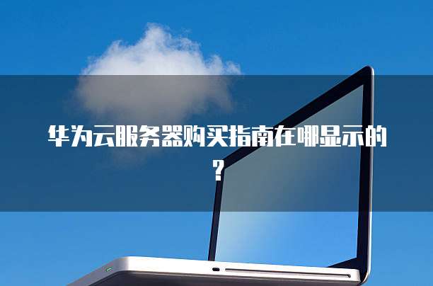 华为云服务器购买指南在哪显示的?