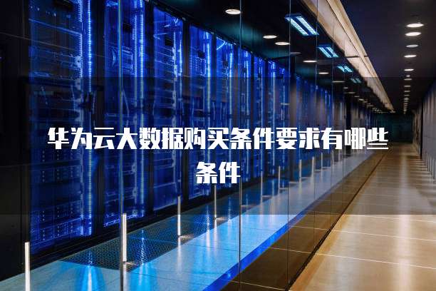 华为云大数据购买条件要求有哪些条件