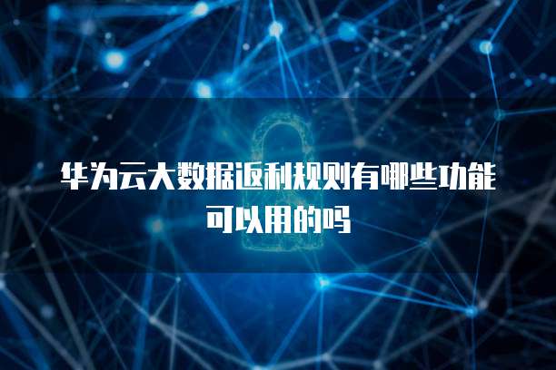 华为云大数据返利规则有哪些功能可以用的吗