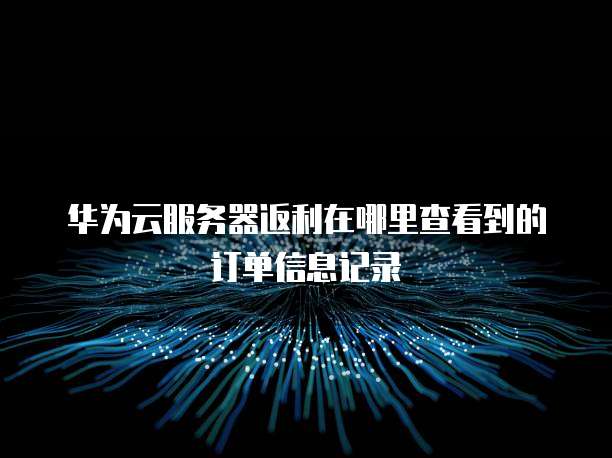 华为云服务器返利在哪里查看到的订单信息记录