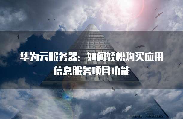 华为云服务器:如何轻松购买应用信息服务项目功能