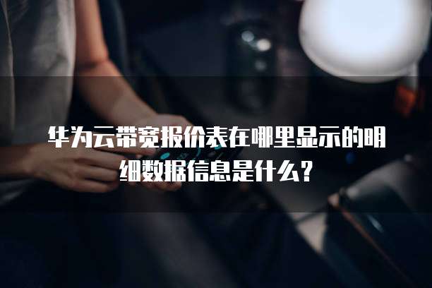 华为云带宽报价表在哪里显示的明细数据信息是什么？