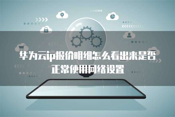 华为云ip报价明细怎么看出来是否正常使用网络设置