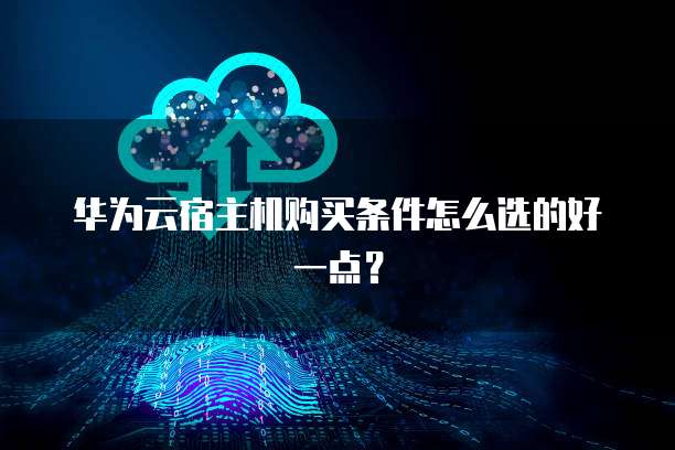华为云宿主机购买条件怎么选的好一点?