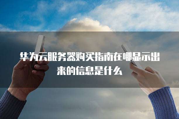华为云服务器购买指南在哪显示出来的信息是什么