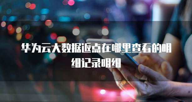 华为云大数据返点在哪里查看的明细记录明细