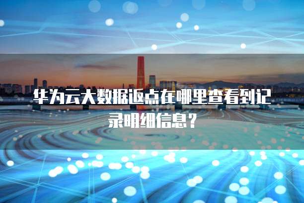 华为云大数据返点在哪里查看到记录明细信息?