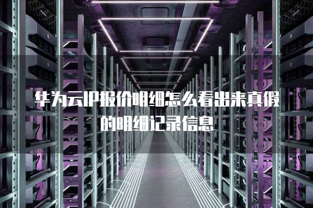 华为云IP报价明细怎么看出来真假的明细记录信息