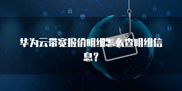 华为云带宽报价明细怎么查明细信息?