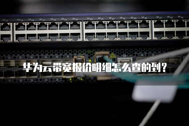 华为云带宽报价明细怎么查的到?