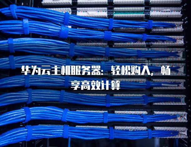 华为云主机服务器:轻松购入,畅享高效计算