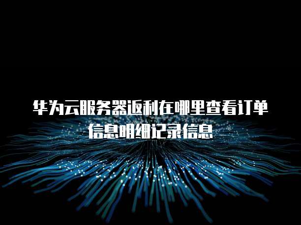 华为云服务器返利在哪里查看订单信息明细记录信息