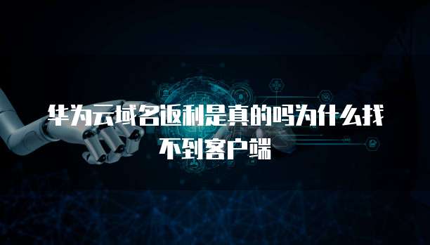 华为云域名返利是真的吗为什么找不到客户端