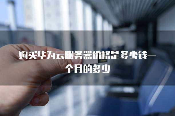购买华为云服务器价格是多少钱一个月的多少