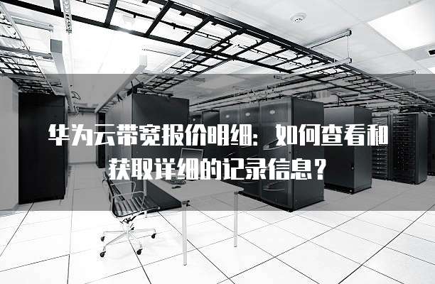 华为云带宽报价明细：如何查看和获取详细的记录信息？