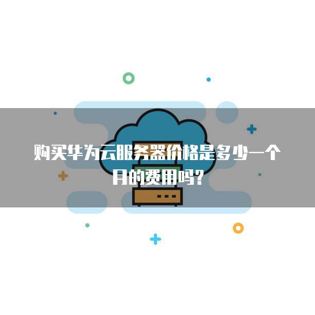 购买华为云服务器价格是多少一个月的费用吗?