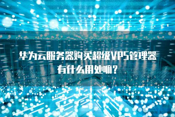 华为云服务器购买超级VPS管理器有什么用处嘛?