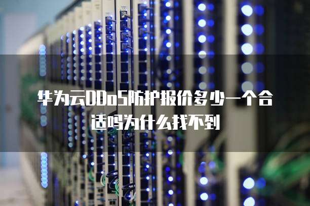 华为云DDoS防护报价多少一个合适吗为什么找不到