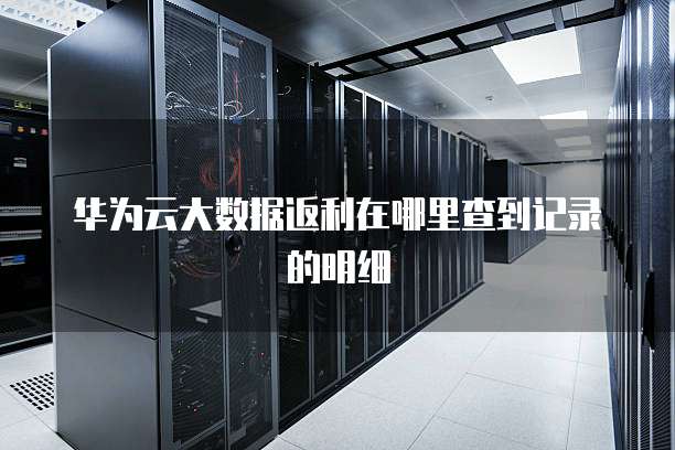 华为云大数据返利在哪里查到记录的明细
