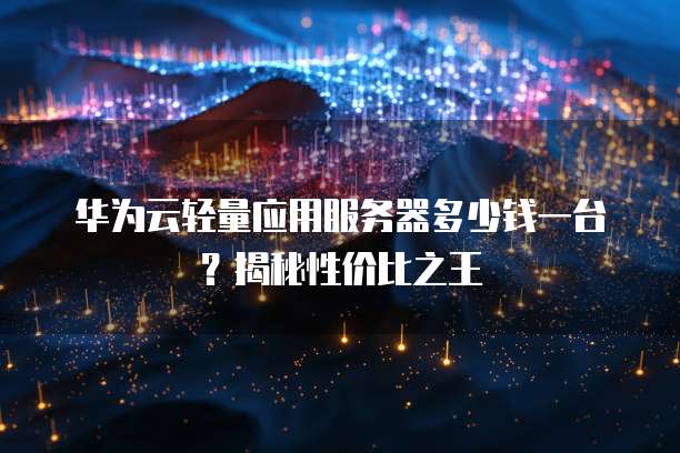华为云轻量应用服务器多少钱一台？揭秘性价比之王