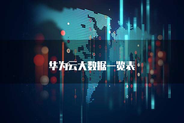 华为云大数据一览表