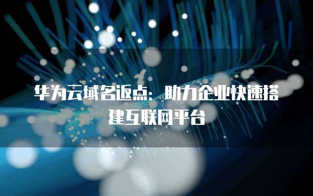 华为云域名返点:助力企业快速搭建互联网平台