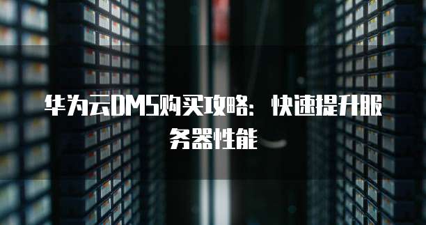 华为云DMS购买攻略:快速提升服务器性能