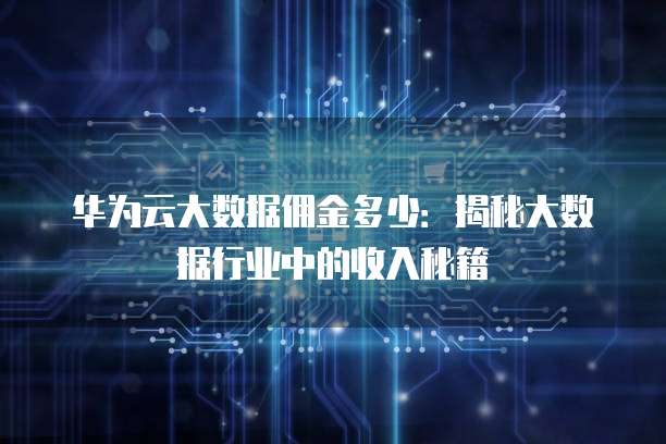 华为云大数据佣金多少:揭秘大数据行业中的收入秘籍