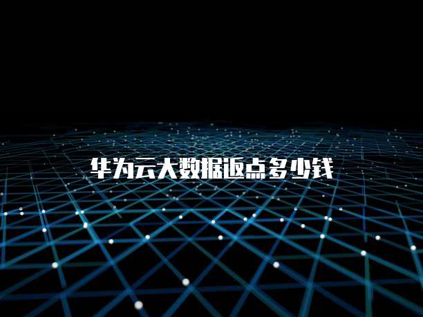 华为云大数据返点多少钱