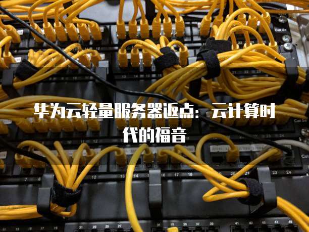 华为云轻量服务器返点:云计算时代的福音