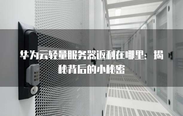 华为云轻量服务器返利在哪里:揭秘背后的小秘密
