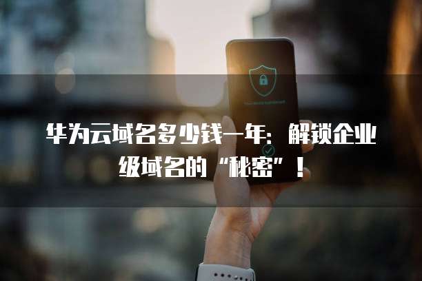华为云域名多少钱一年：解锁企业级域名的&ldquo;秘密&rdquo;！