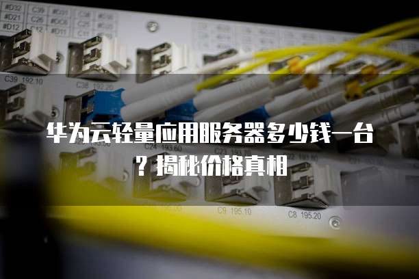 华为云轻量应用服务器多少钱一台？揭秘价格真相