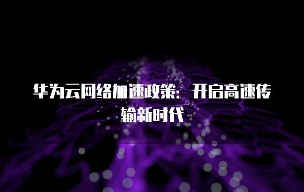 华为云网络加速政策：开启高速传输新时代