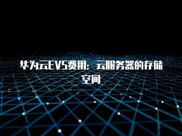 华为云EVS费用：云服务器的存储空间