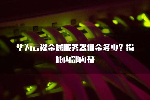 华为云裸金属服务器佣金多少?揭秘内部内幕