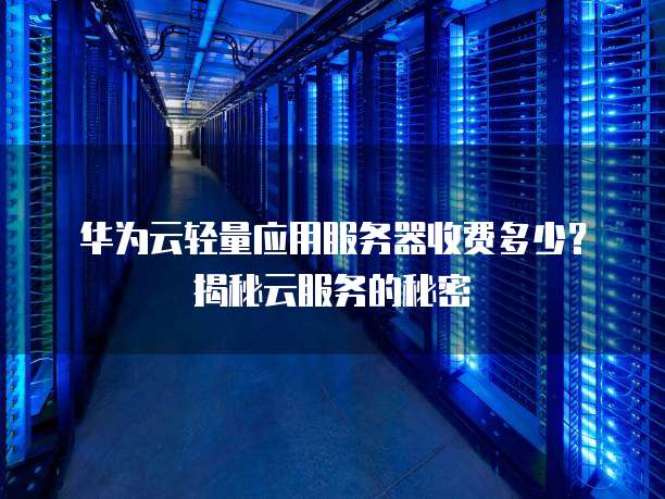 华为云轻量应用服务器收费多少?揭秘云服务的秘密