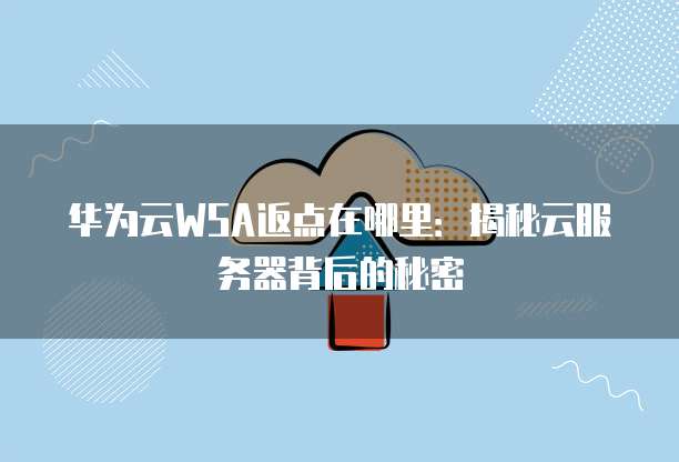 华为云WSA返点在哪里:揭秘云服务器背后的秘密