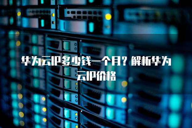 华为云IP多少钱一个月?解析华为云IP价格